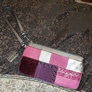 COACH Holiday Patchwork wristlet